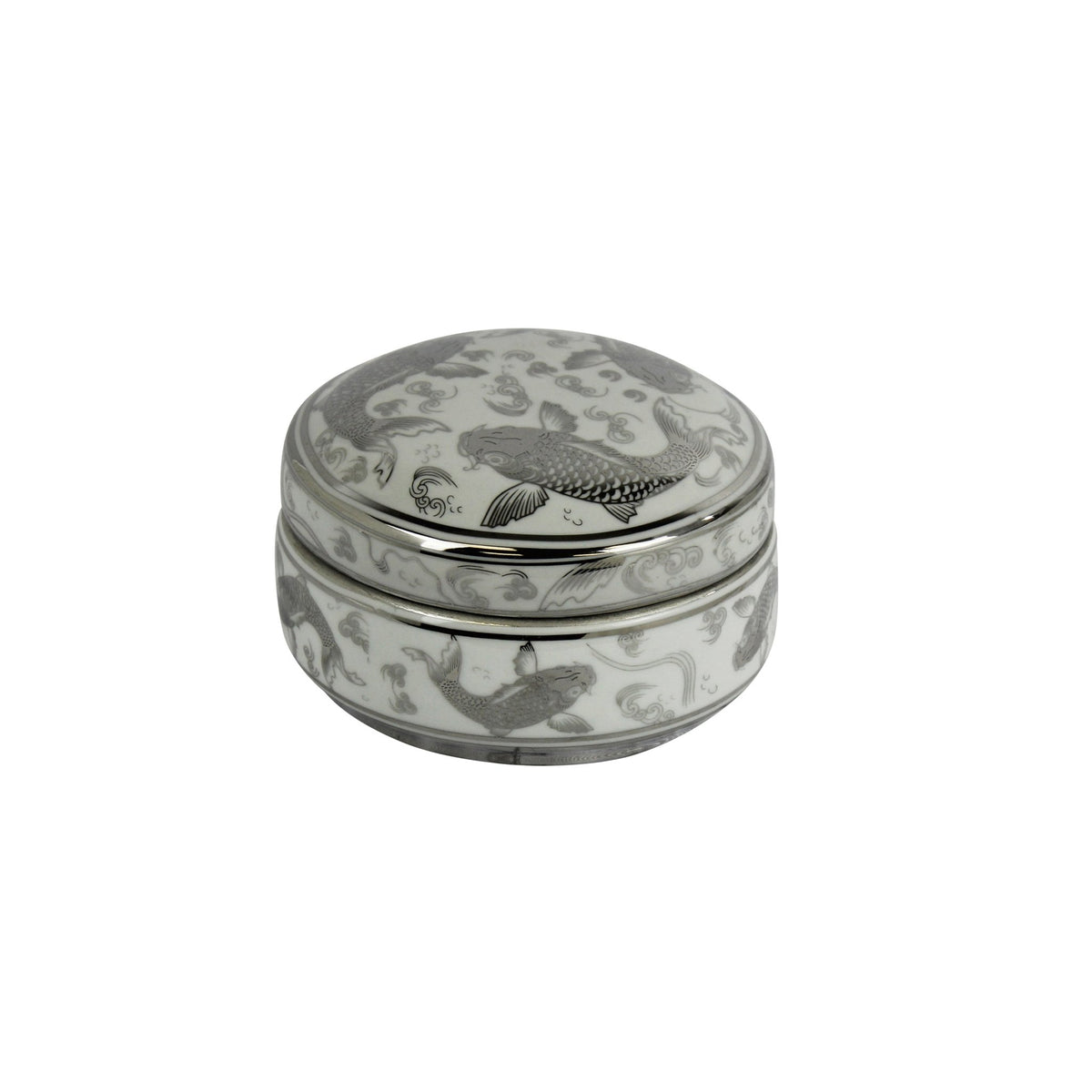 CERAMIC KOI COVERED BOX Box| Sagebrook Home