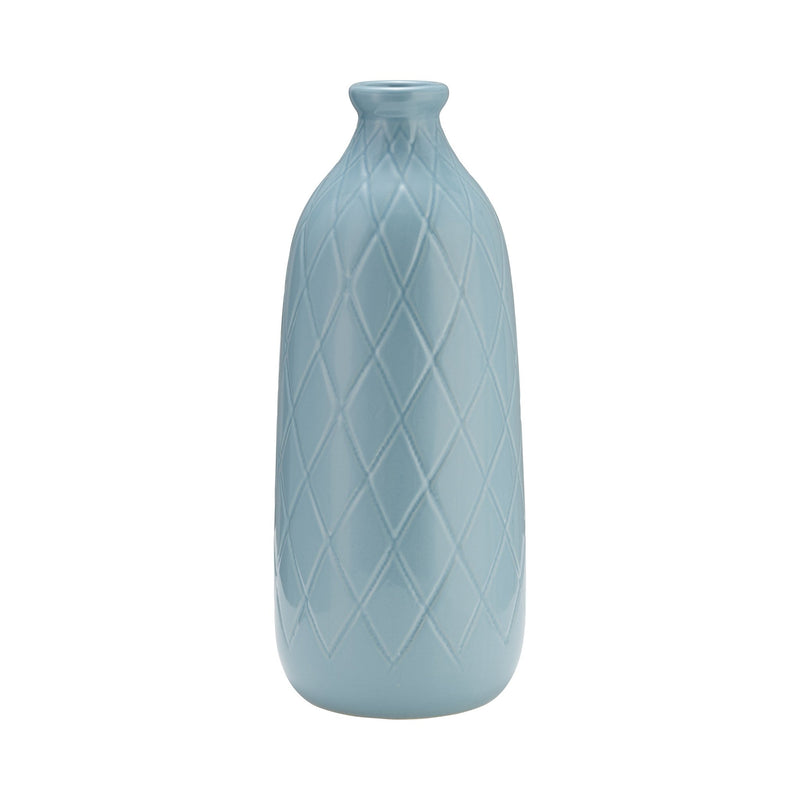 CERAMIC, PLAID TEXTURED VASE - Al Rugaib Furniture