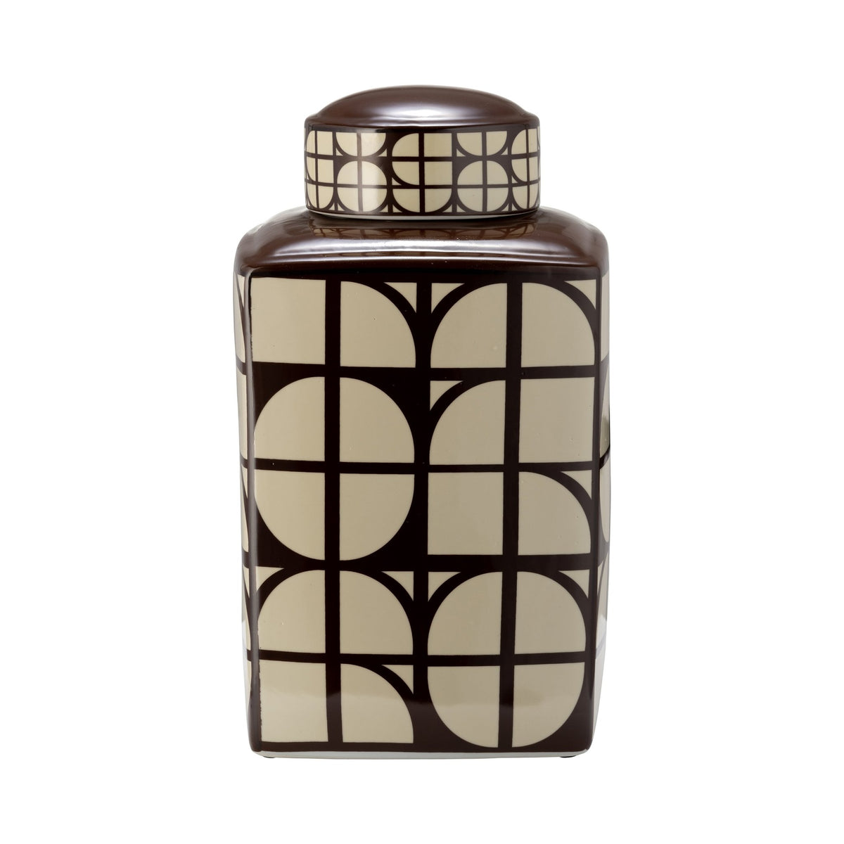 CERAMIC, SQUARE JAR W/ LID Vases and Jars| Sagebrook Home