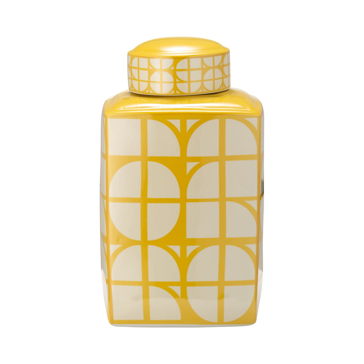 CERAMIC, SQUARE JAR W/ LID Vases and Jars| Sagebrook Home