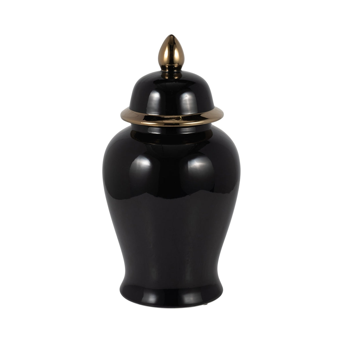 CER, 24" TEMPLE JAR, BLACK/GOLD Vases and Jars| Sagebrook Home