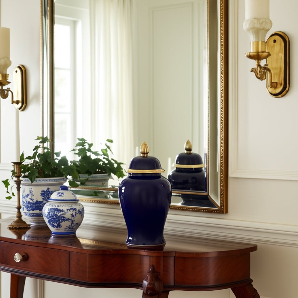 CER, 24" TEMPLE JAR, BLACK/GOLD Vases and Jars| Sagebrook Home