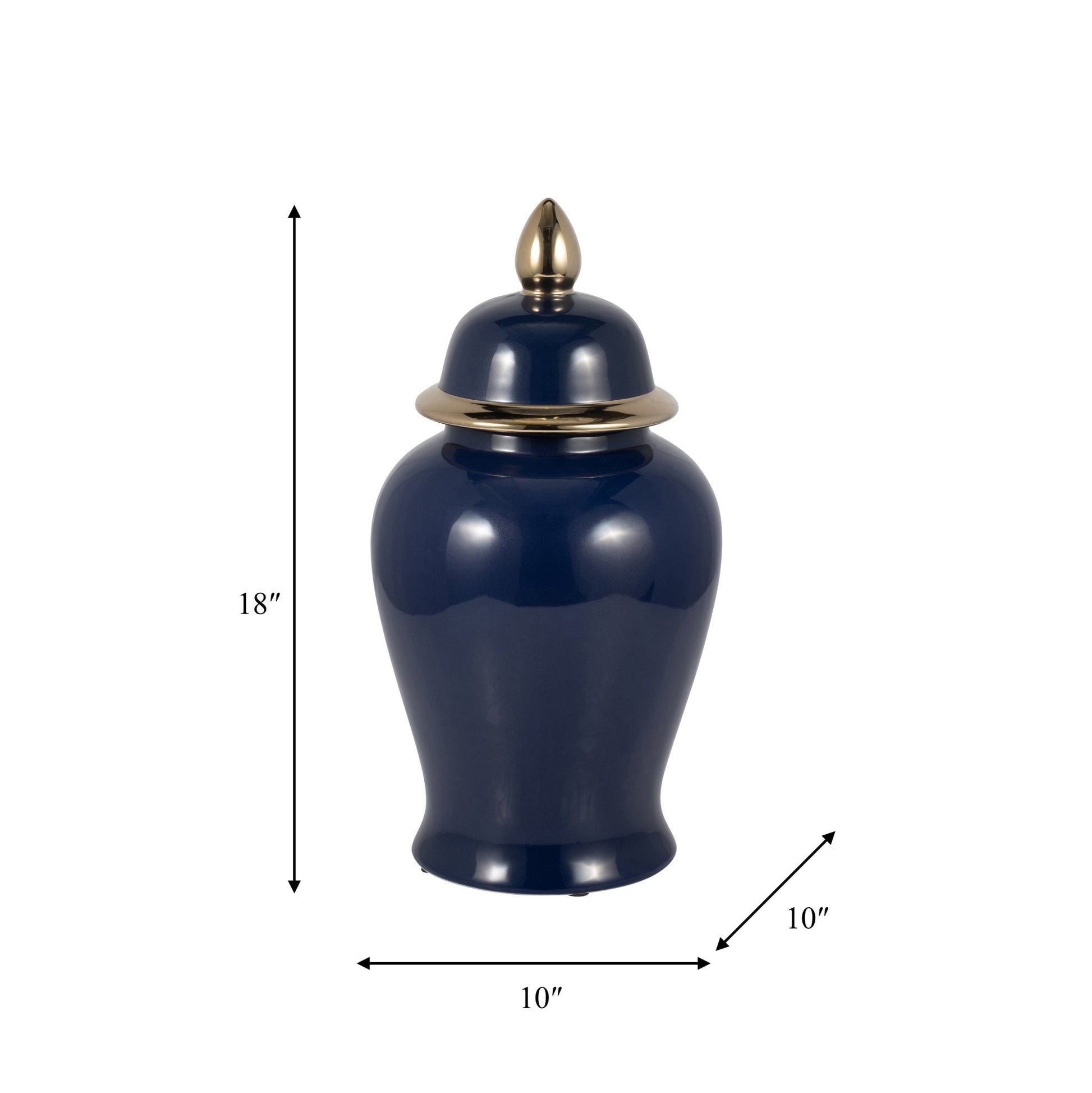 CER, 24" TEMPLE JAR, BLACK/GOLD Vases and Jars| Sagebrook Home