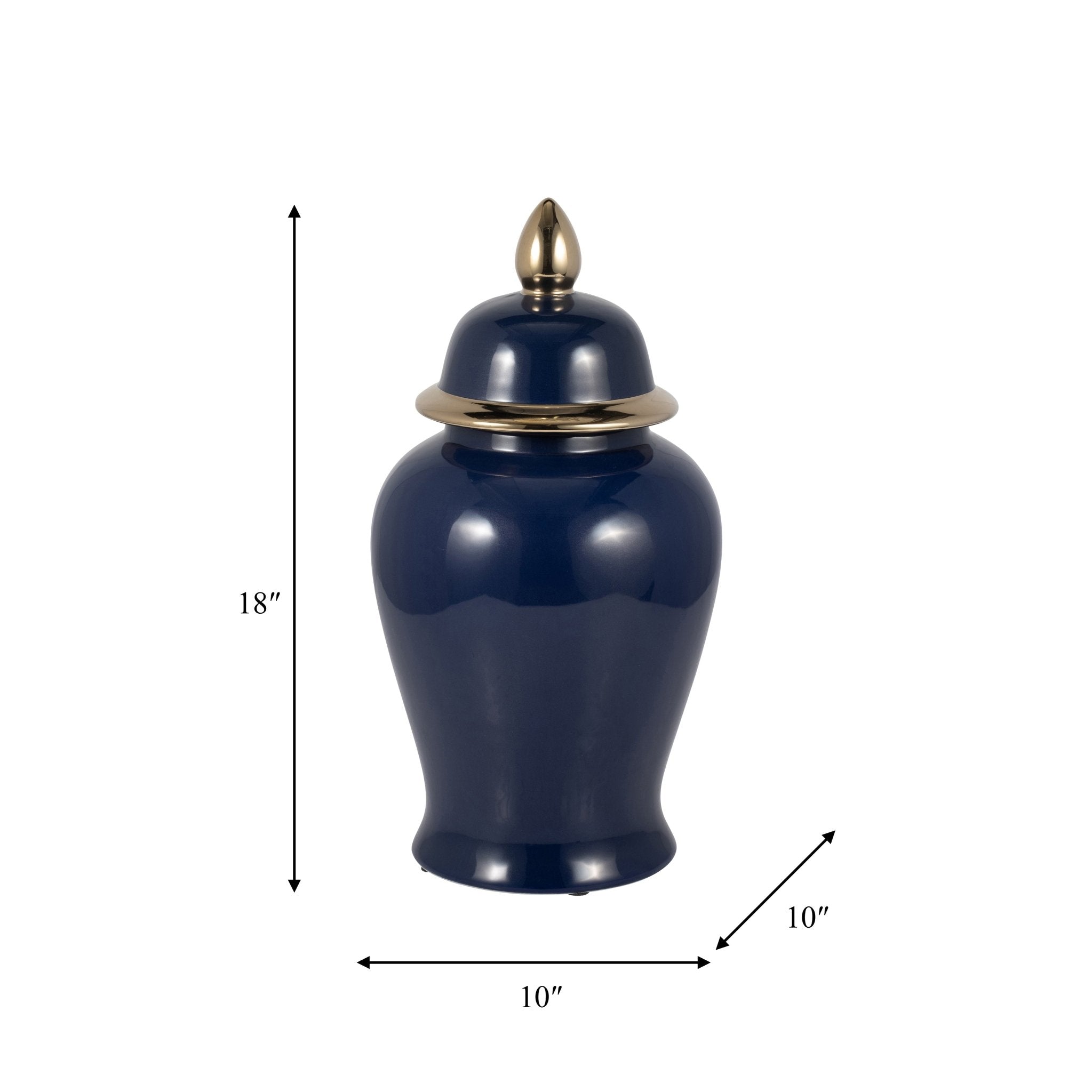 CER, 24" TEMPLE JAR, BLACK/GOLD Vases and Jars| Sagebrook Home