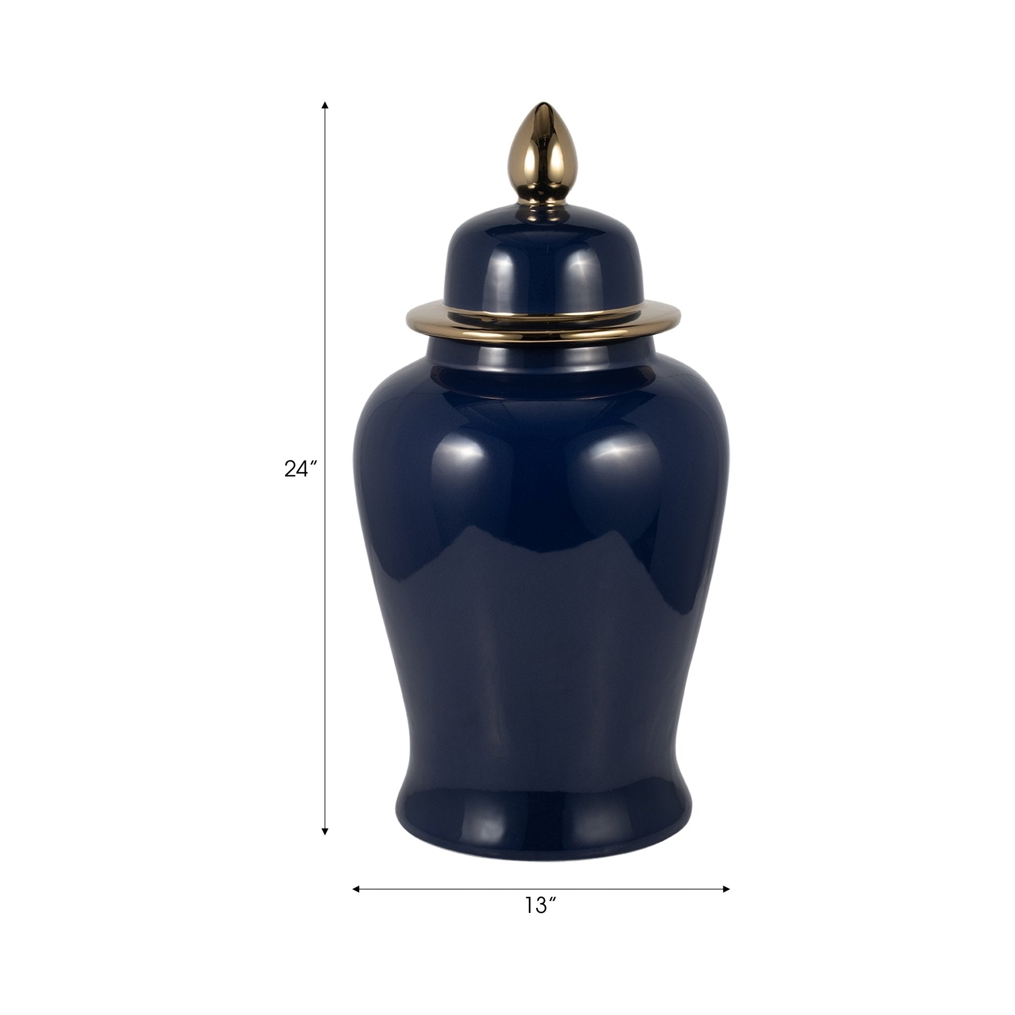 CER, 24" TEMPLE JAR, BLACK/GOLD Vases and Jars| Sagebrook Home