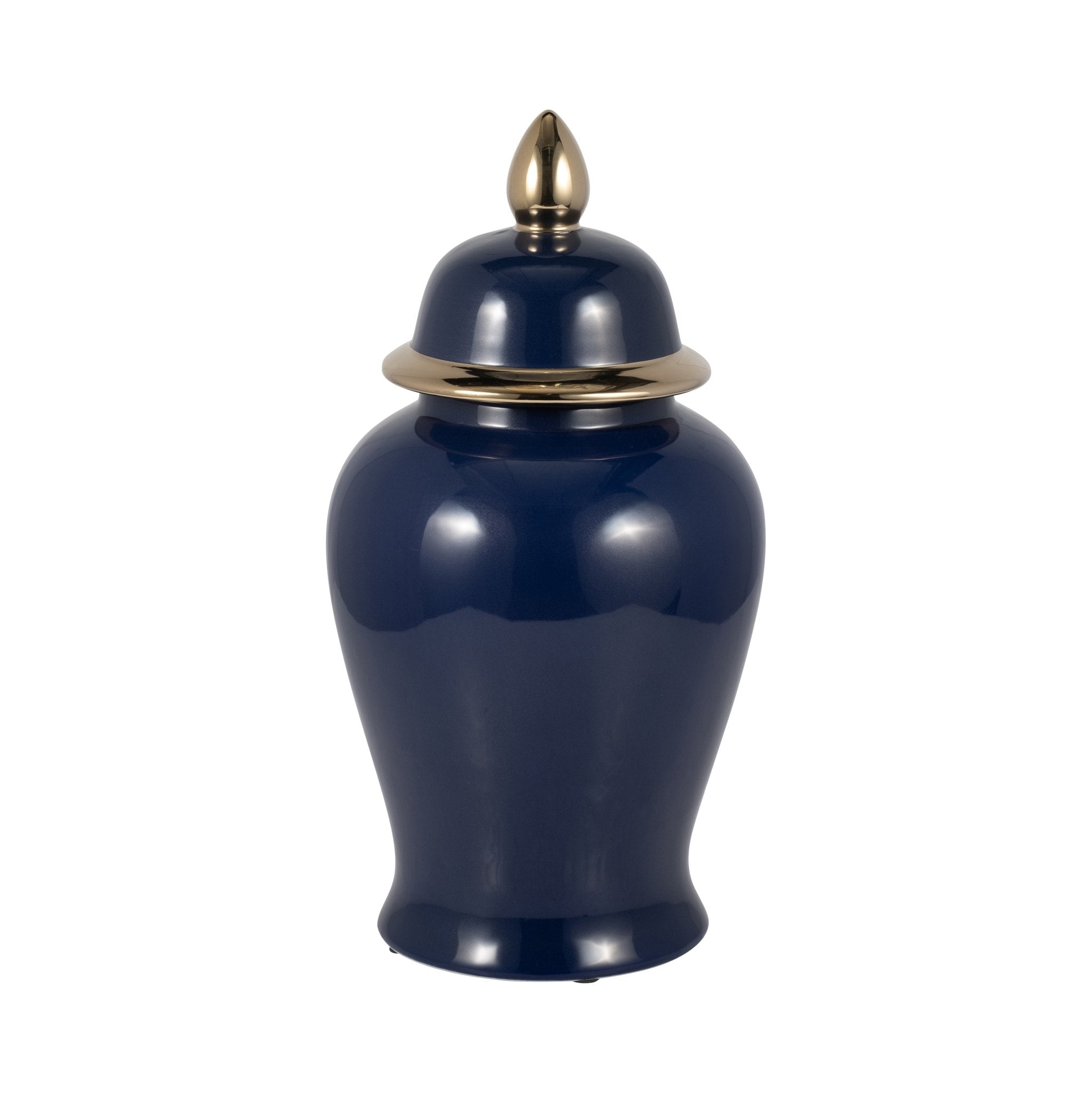 CER, 24" TEMPLE JAR, BLACK/GOLD Vases and Jars| Sagebrook Home