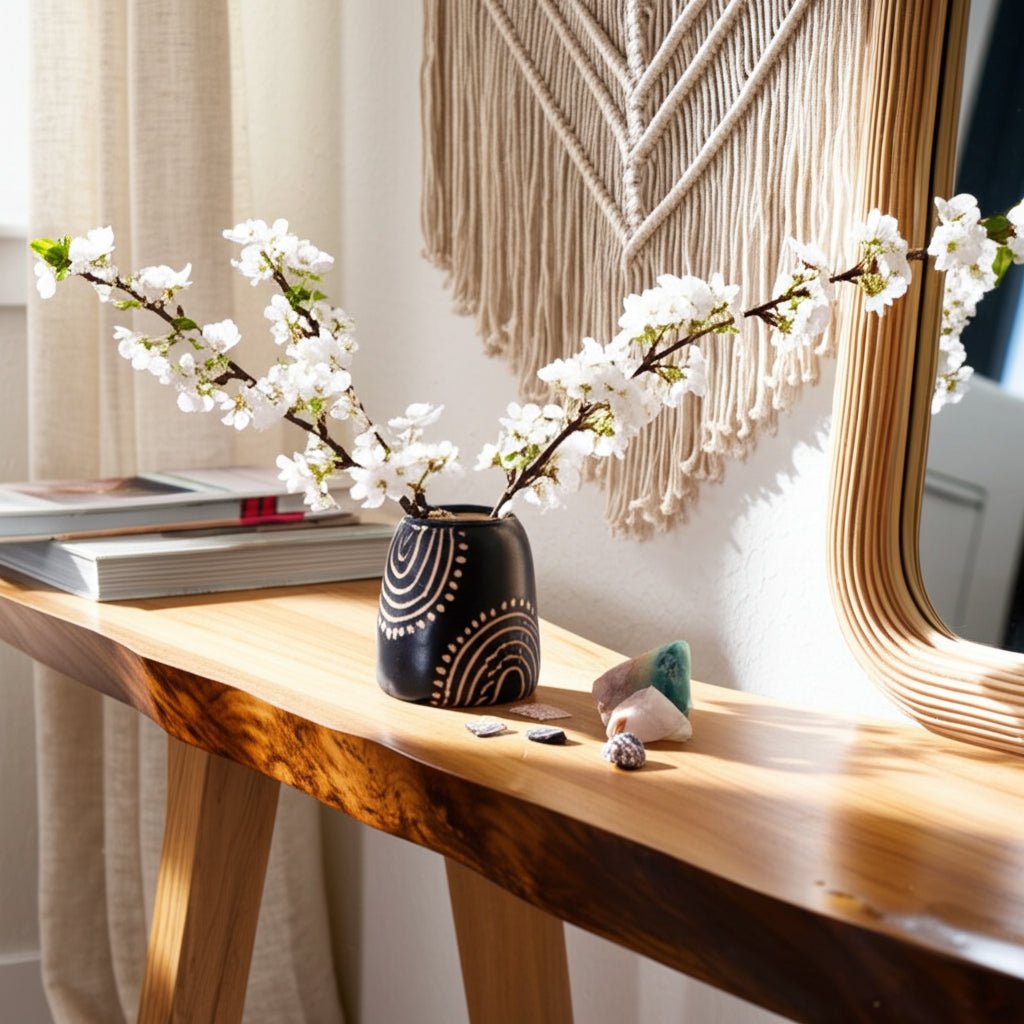CERAMIC TRIBAL ARCH VASE, BLACK/TAN Vases and Jars| Sagebrook Home