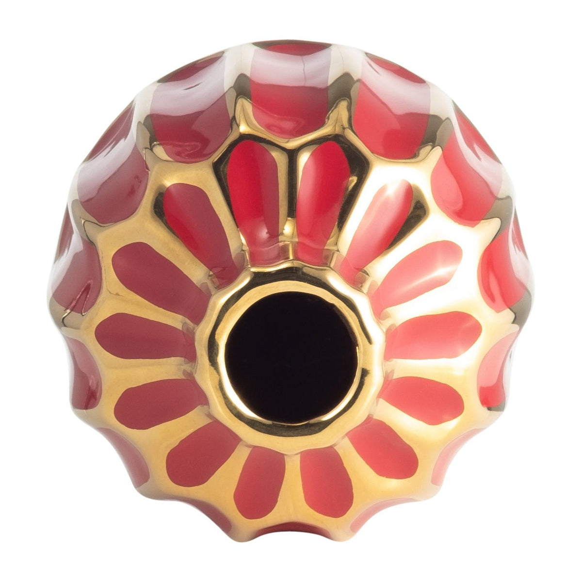 CERAMIC VASE 8"H, RED/GOLD Vases and Jars| Sagebrook Home