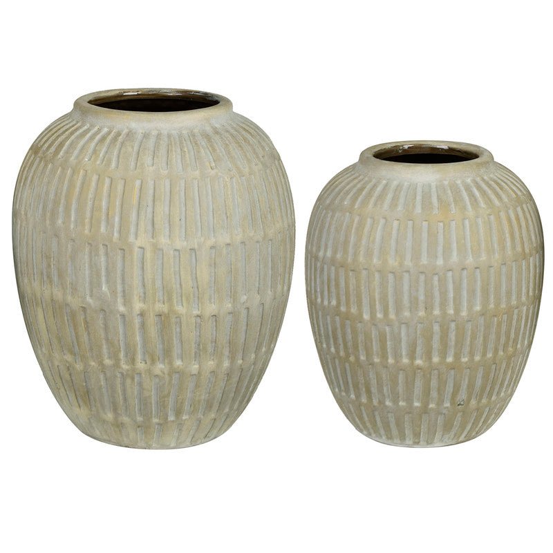 CERAMIC VASE SIZE L 11x11x13.25'' Vases and Jars| Crestview