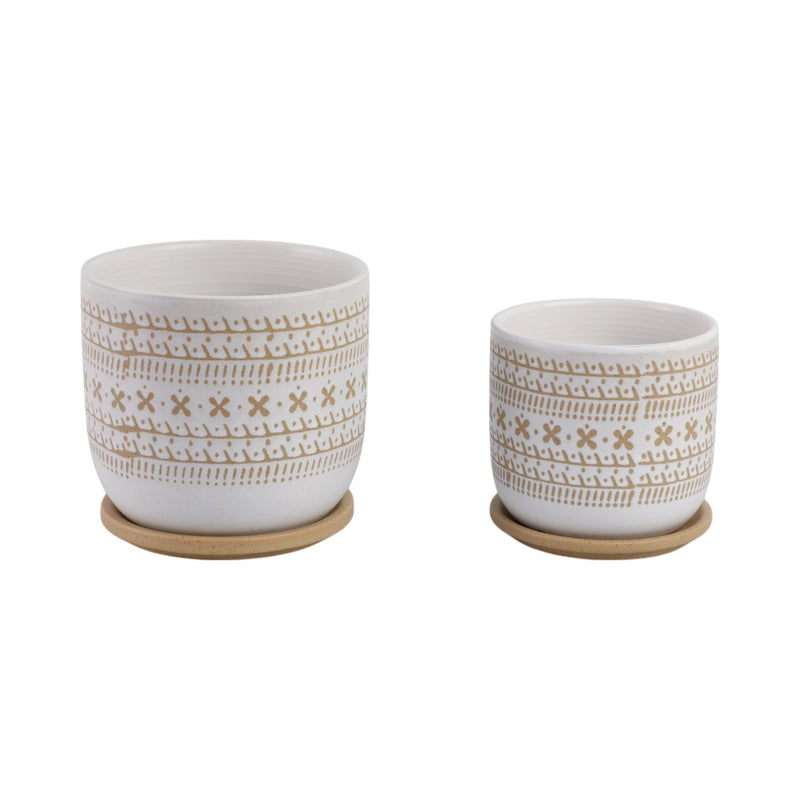 Cer?s/2 6/8" Planter W/ Saucer, Brown - Al Rugaib Furniture