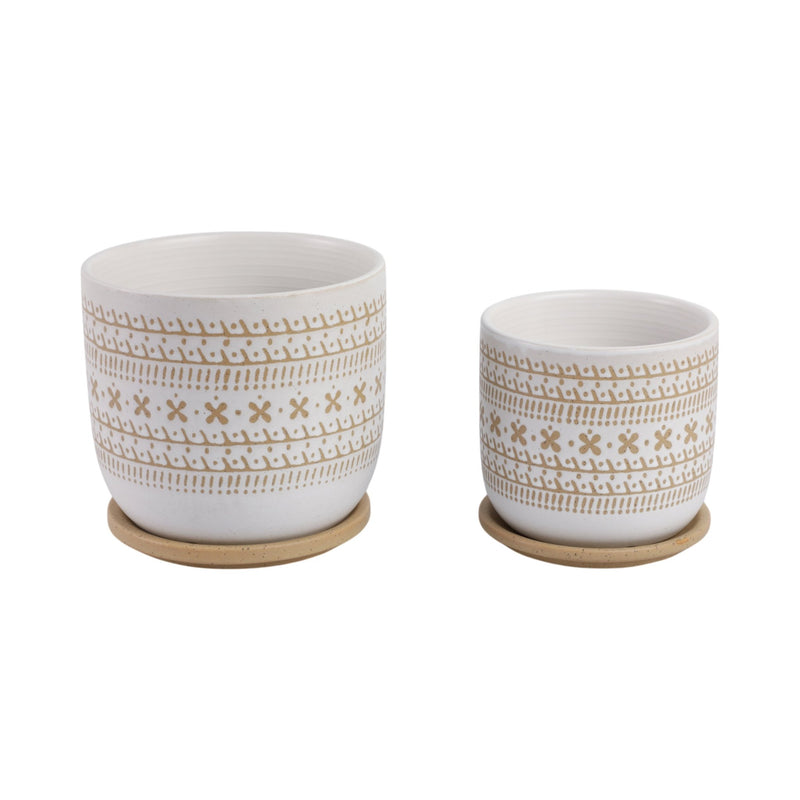 Cer?s/2 6/8" Planter W/ Saucer, Brown - Al Rugaib Furniture