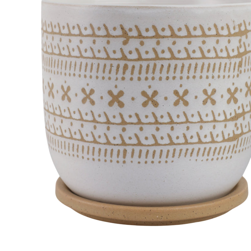 Cer?s/2 6/8" Planter W/ Saucer, Brown - Al Rugaib Furniture