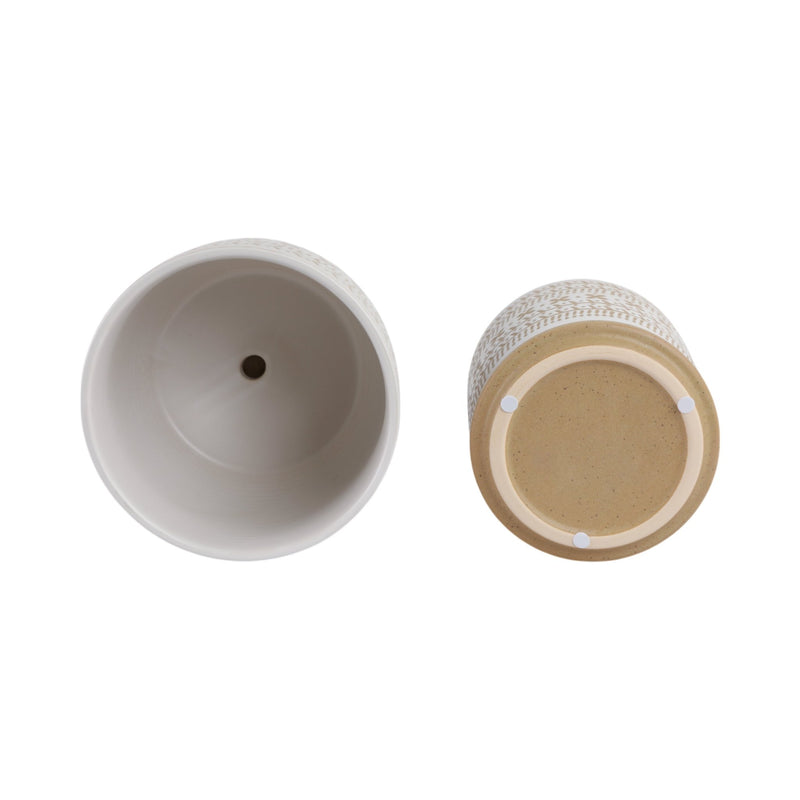 Cer?s/2 6/8" Planter W/ Saucer, Brown - Al Rugaib Furniture