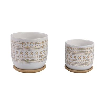 Cer?s/2 6/8" Planter W/ Saucer, Brown - Al Rugaib Furniture