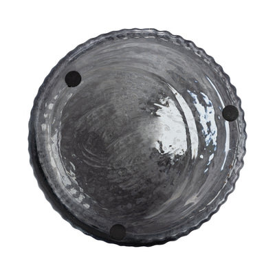 16, GROOVED GLASS VASE, BLUE