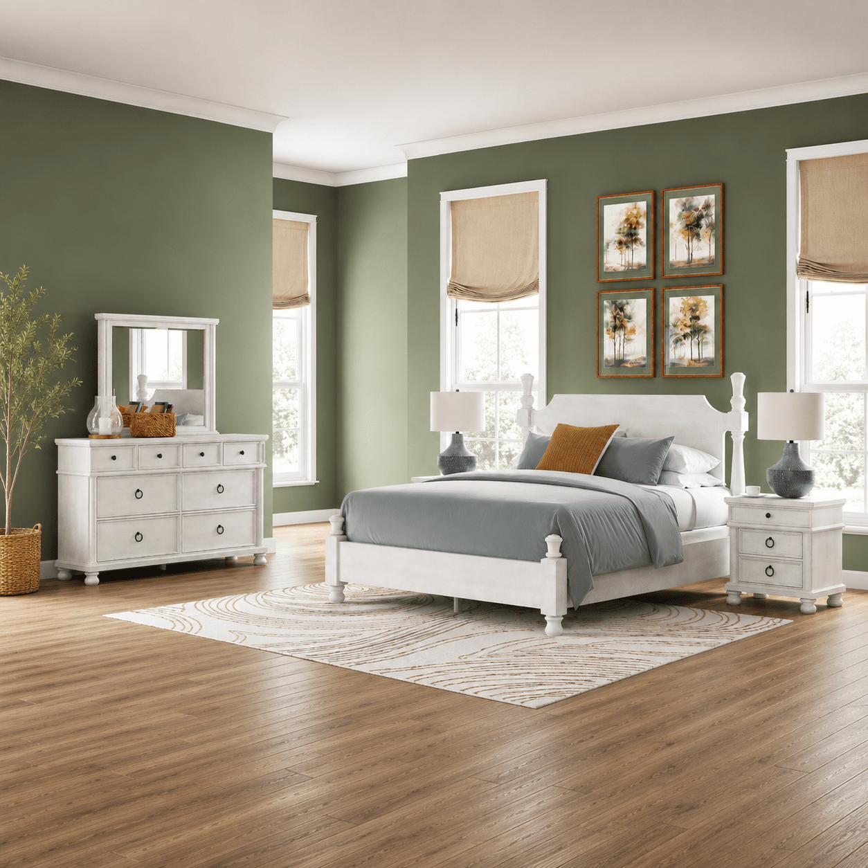 Chadworth King Poster Bed Set Bedroom Sets| Ashley Homestore