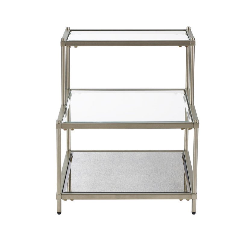 Luxe Champagne Metal 2 Level Side Table Coffee Tables| Crestview