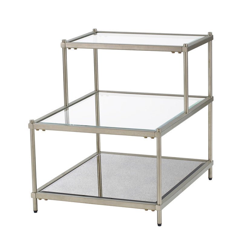 Luxe Champagne Metal 2 Level Side Table Coffee Tables| Crestview
