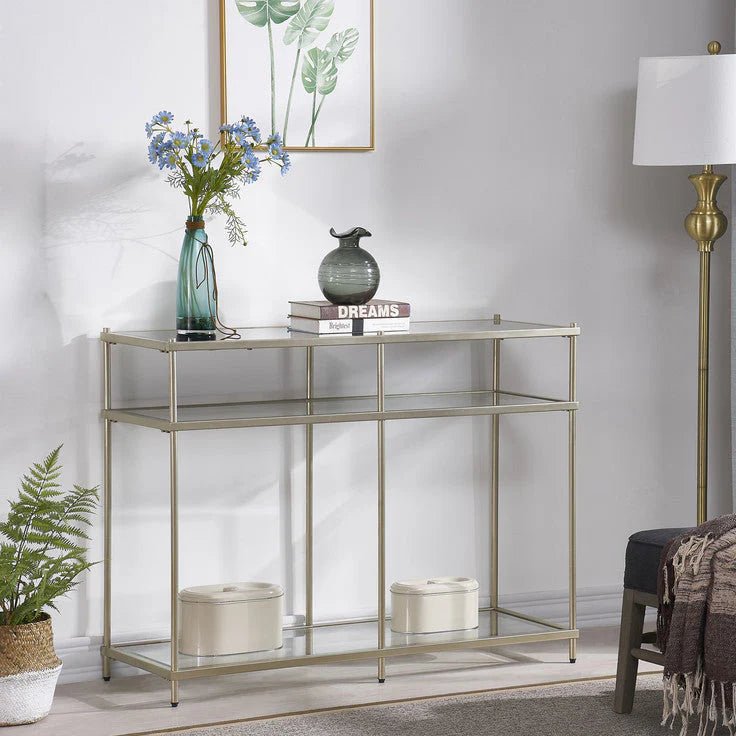 Luxe Champagne Metal Console Consoles & Sideboards| Crestview