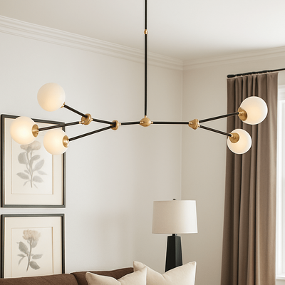 CHANDELIER W / 5 GLASS BALLS - Al Rugaib Furniture