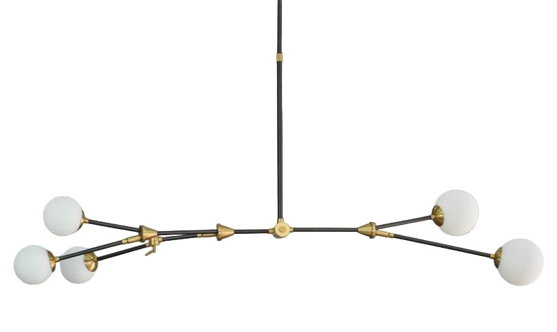 CHANDELIER W / 5 GLASS BALLS - Al Rugaib Furniture