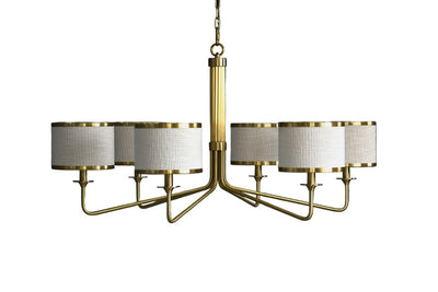 CHANDELIER W/ BEIGE COTTON LINEN SHADE - Al Rugaib Furniture