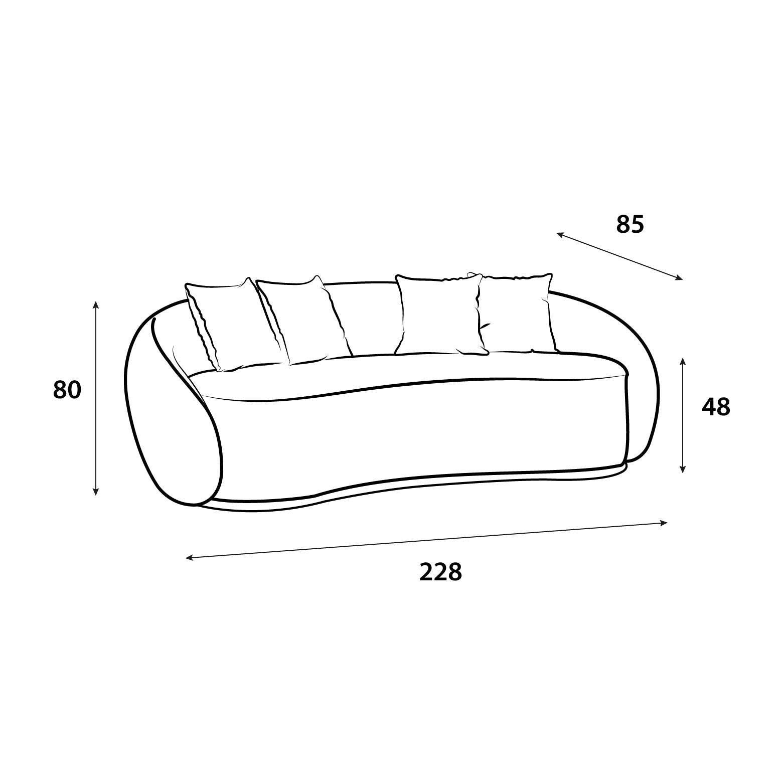Chanel sofa size 228x85x48 cm Sofas & Loveseats| Oak