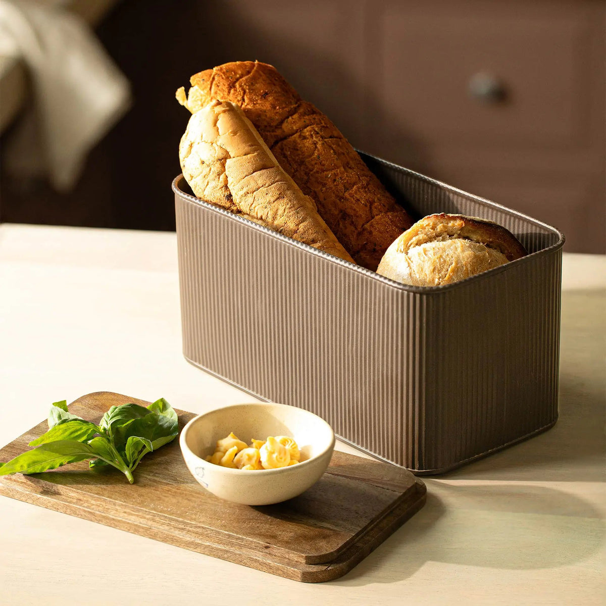 Charcoal Brown Bread Box with Lid Box| Roots Furniture