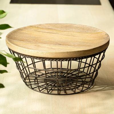 Charcoal Brown Twine Wire Basket (taper) - Al Rugaib Furniture