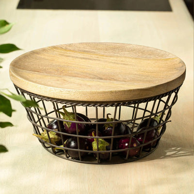 Charcoal Brown Twine Wire Basket (taper) - Al Rugaib Furniture
