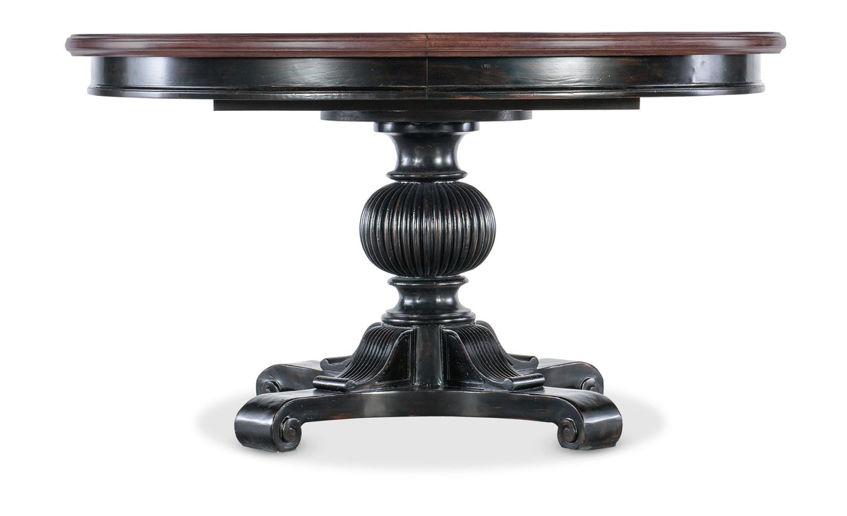 Charleston Round Pedestal Dining Table with 1-20in Leaf Dining Tables| Hooker
