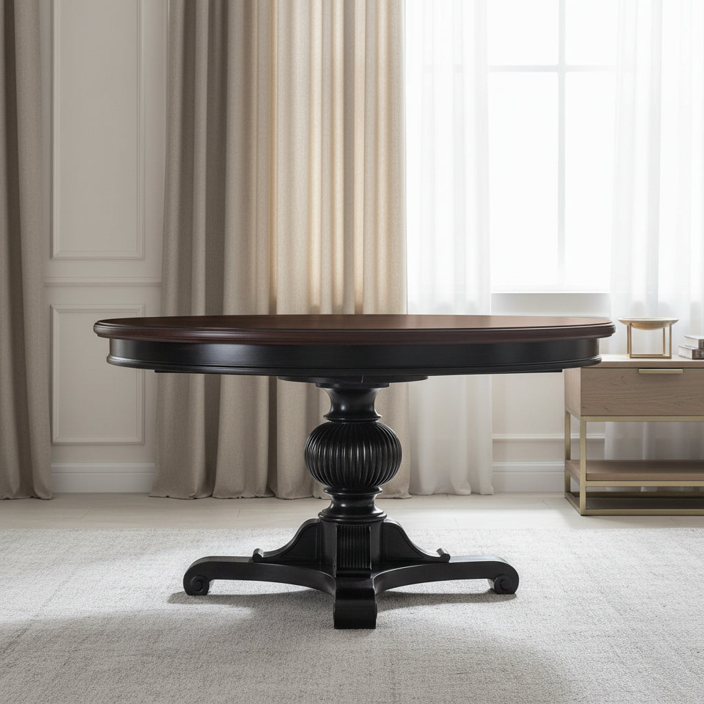 Charleston Round Pedestal Dining Table with 1-20in Leaf Dining Tables| Hooker