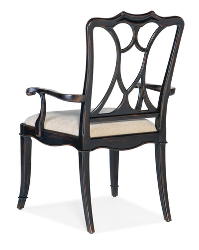 Charleston Upholstered Seat Arm Chair - Al Rugaib Furniture