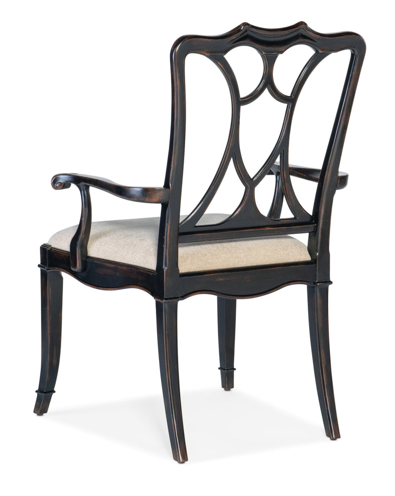 Charleston Upholstered Seat Arm Chair - Al Rugaib Furniture