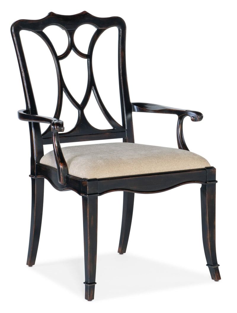 Charleston Upholstered Seat Arm Chair - Al Rugaib Furniture