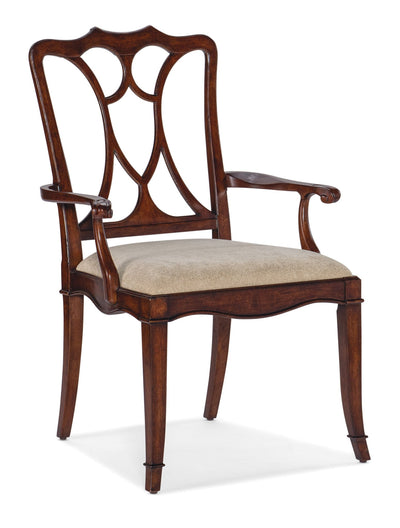 Charleston Upholstered Seat Arm Chair - Al Rugaib Furniture