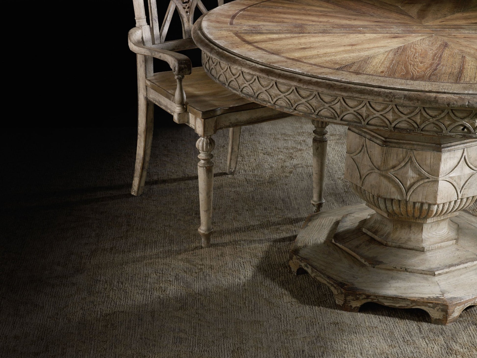Chatelet Round Dining Table with One 20'' Leaf Dining Tables| Hooker