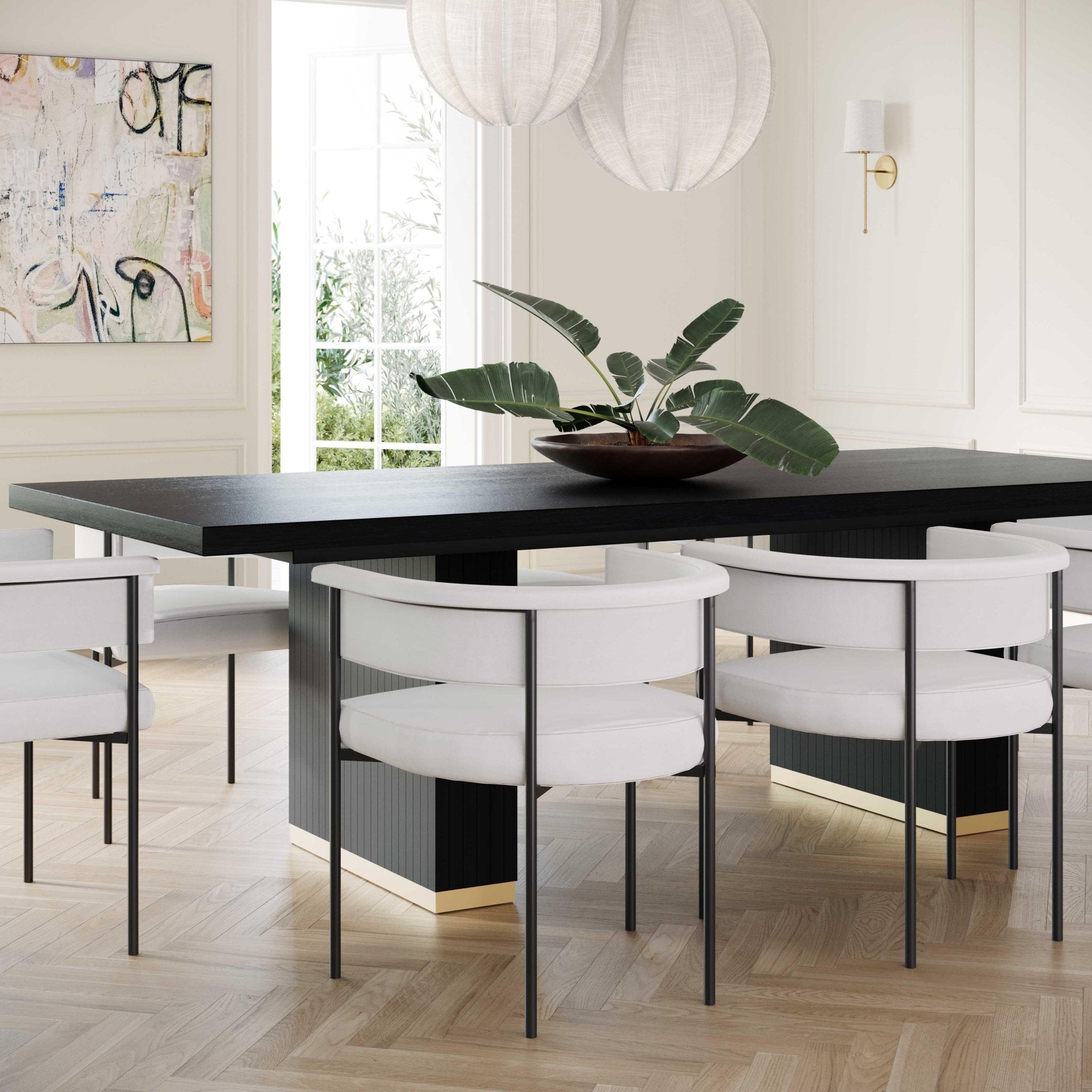Chelsea Black Oak Rectangular Dining Table Dining Tables| TOV