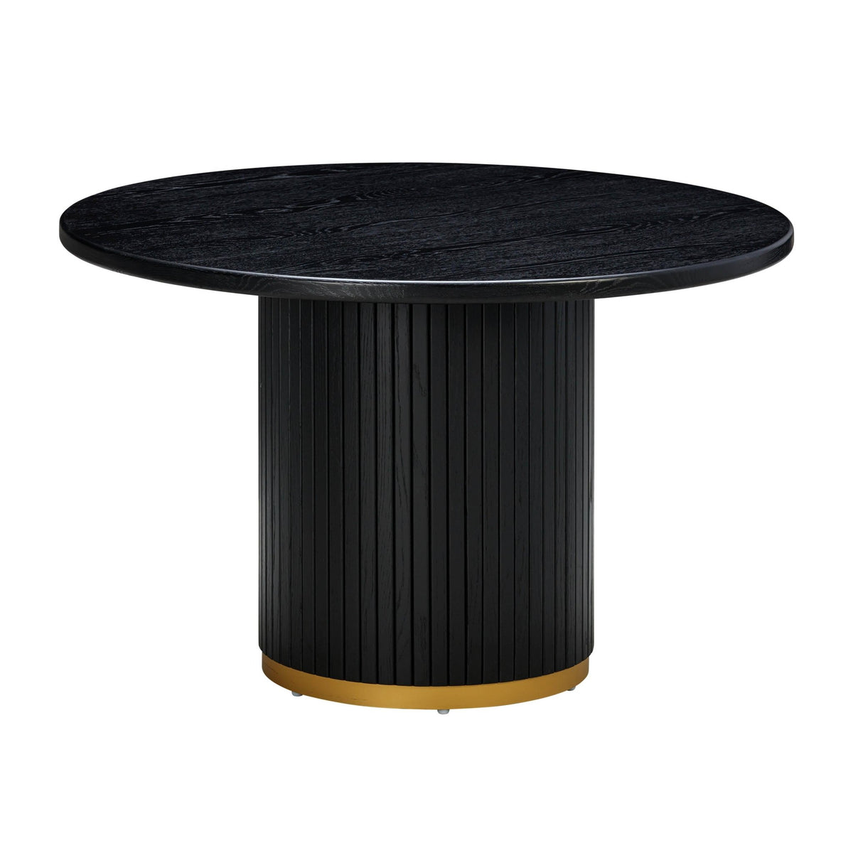 Chelsea Black Oak Round Dining Table Dining Tables| TOV