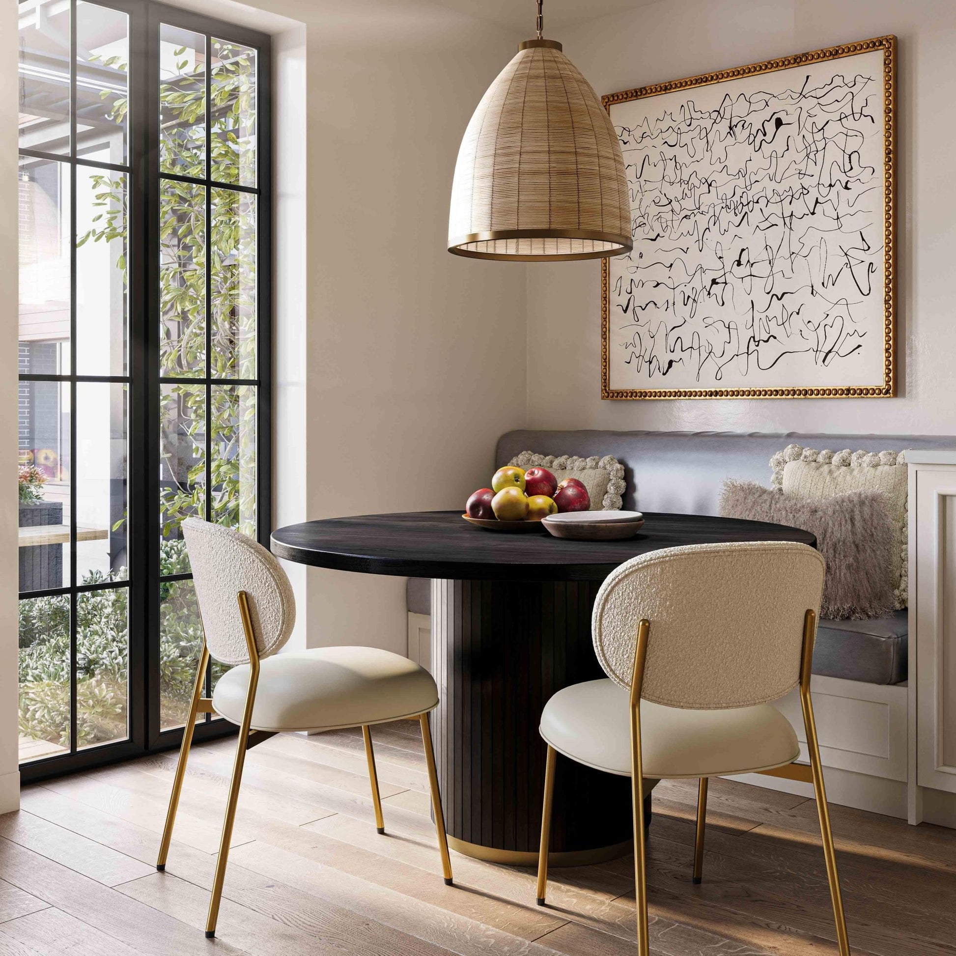 Chelsea Black Oak Round Dining Table Dining Tables| TOV