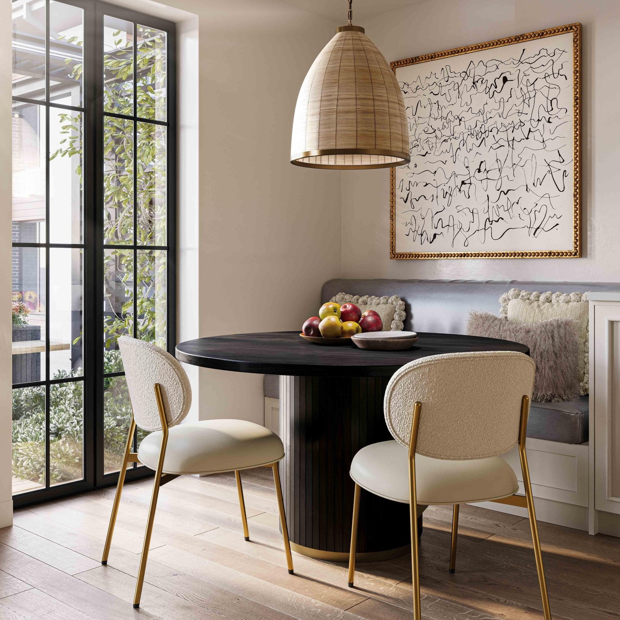 Chelsea Black Oak Round Dining Table Dining Tables| TOV