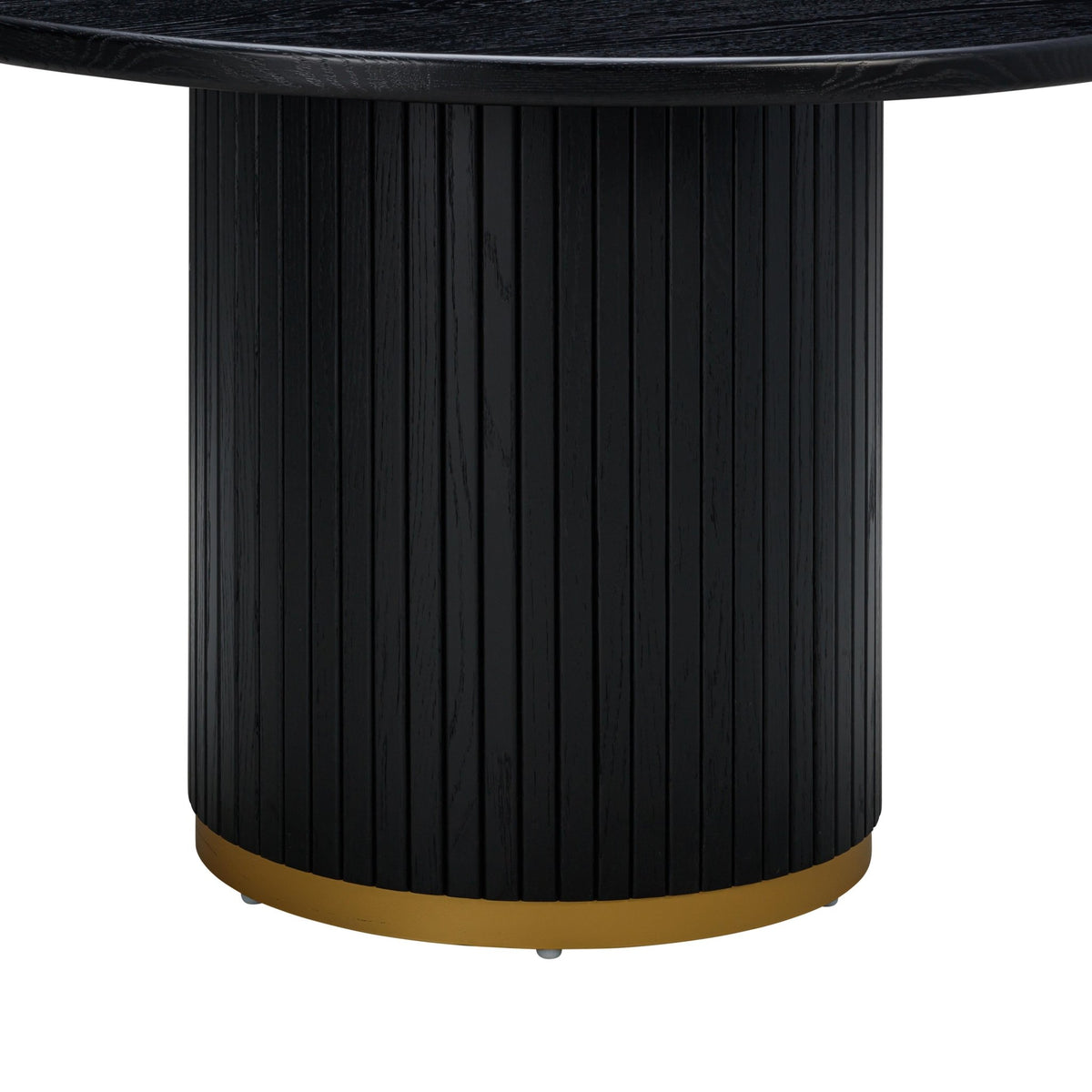 Chelsea Black Oak Round Dining Table Dining Tables| TOV