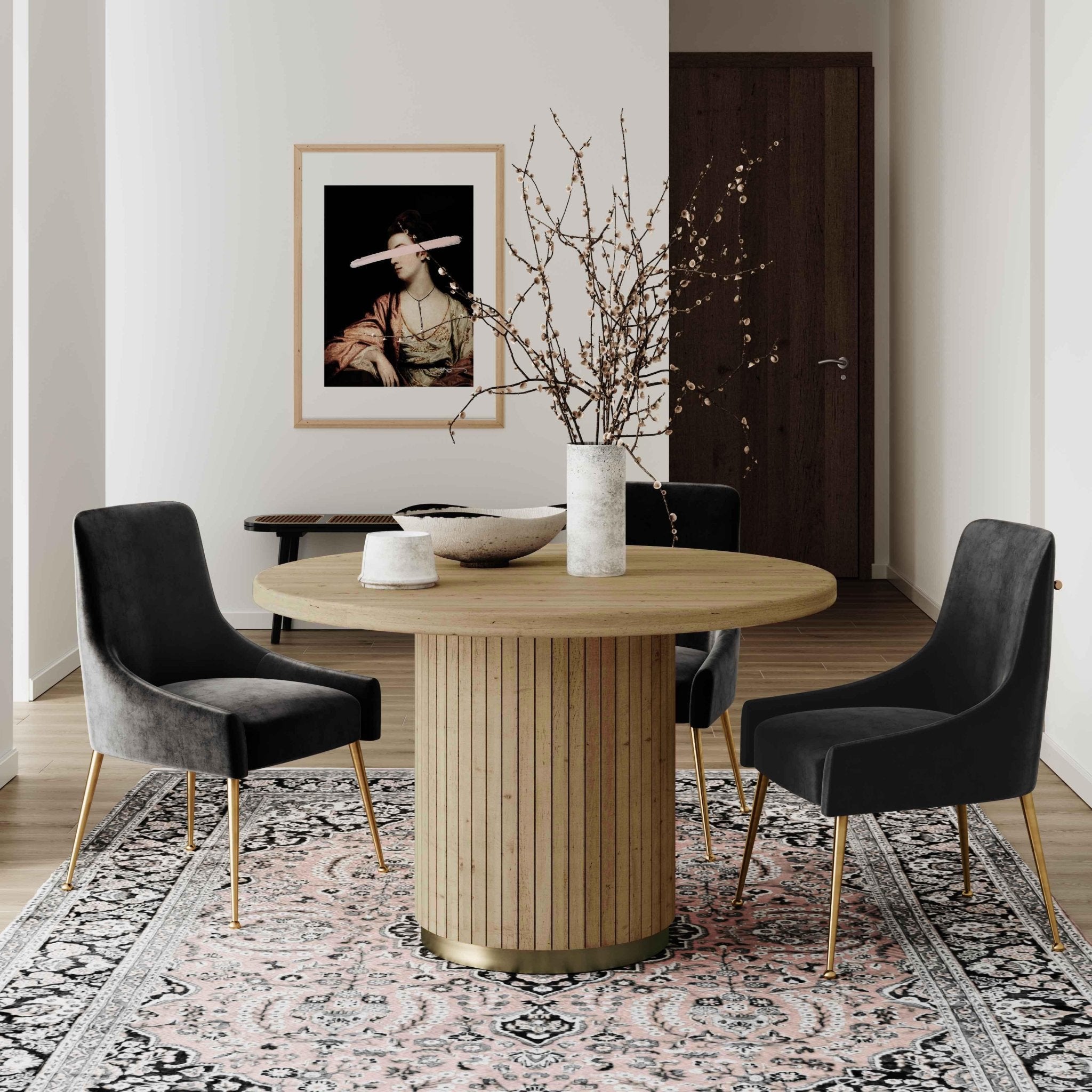 Chelsea Natural Oak Wood Round Dining Table Dining Tables| TOV