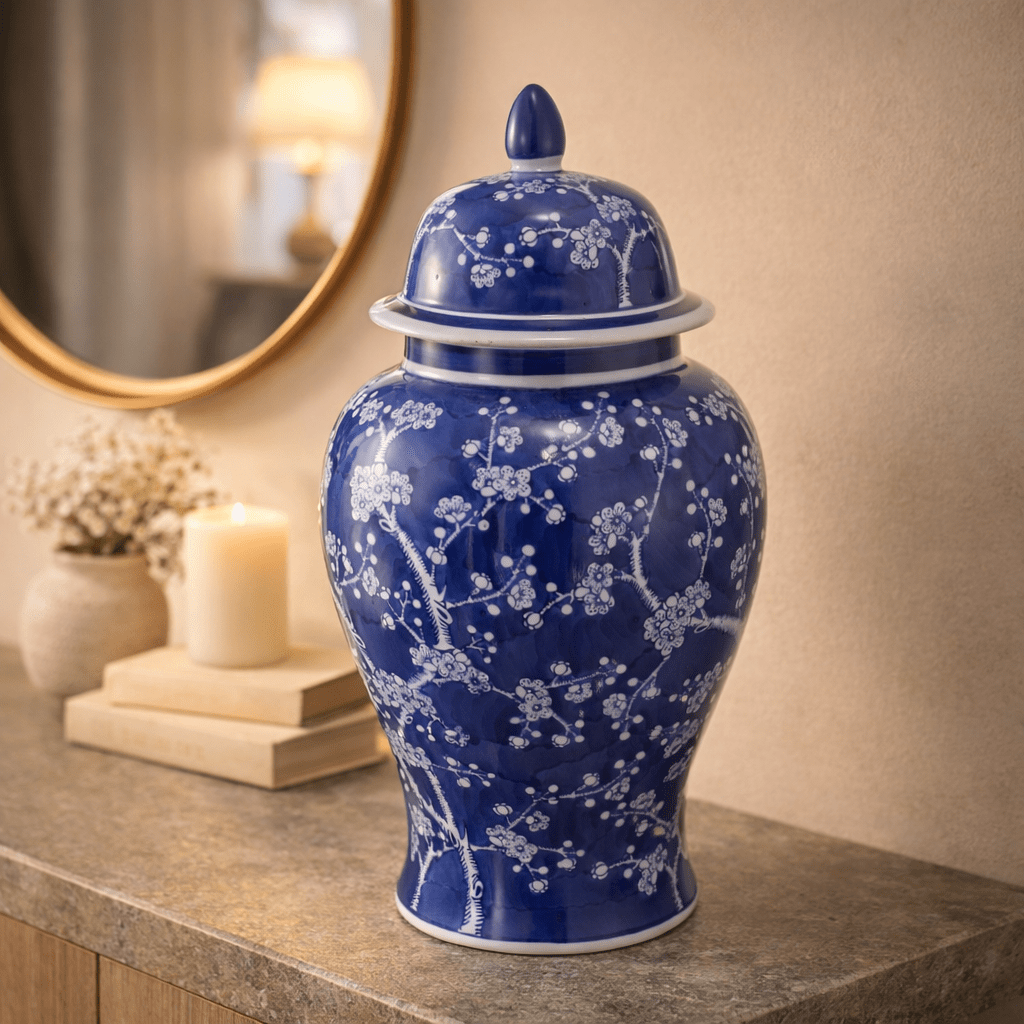 CHERRY BLOSSOMS GINGER JAR,SMALL Vases and Jars| Roots Furniture