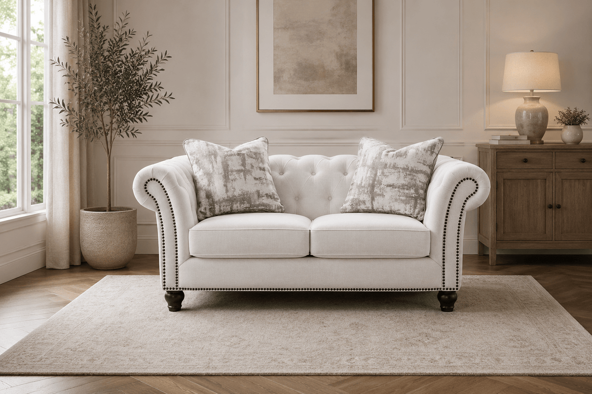 Chesterfield Cream Loveseat Sofas & Loveseats| Roots Furniture