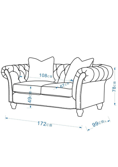 Chesterfield Cream Loveseat - Al Rugaib Furniture