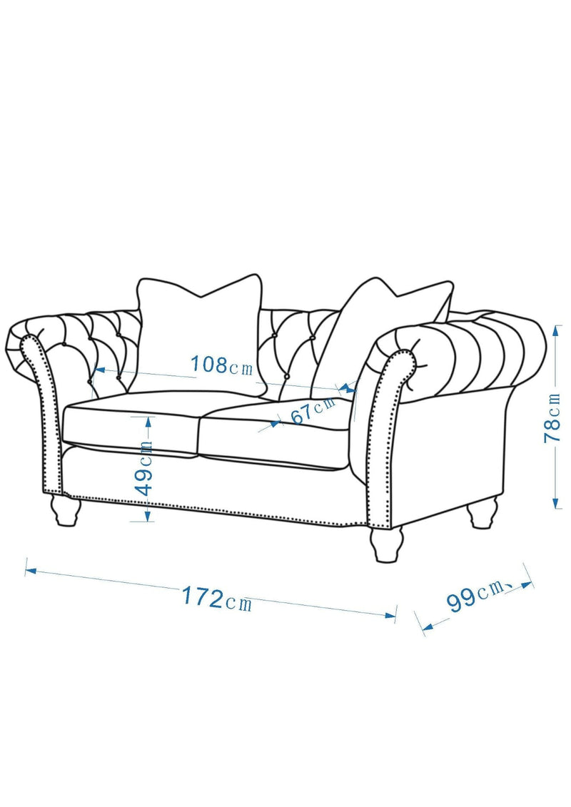 Chesterfield Cream Loveseat - Al Rugaib Furniture