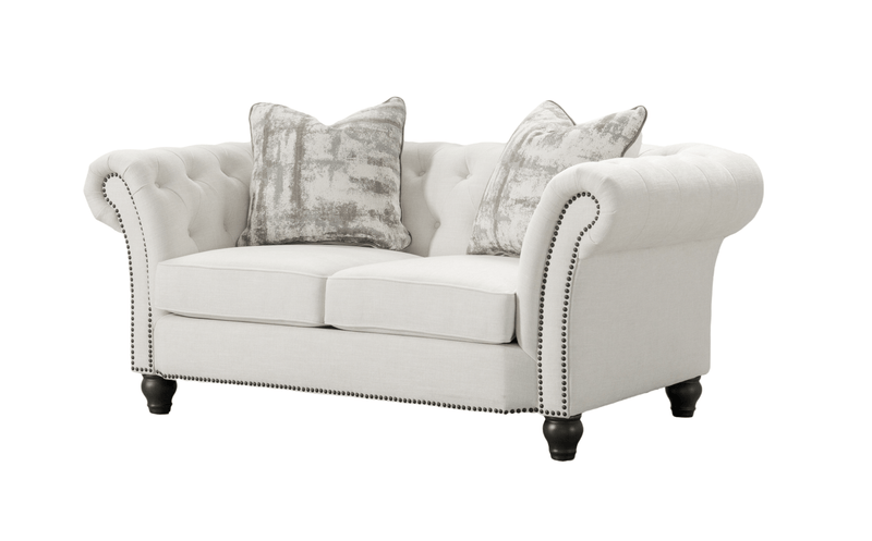 Chesterfield Cream Loveseat - Al Rugaib Furniture