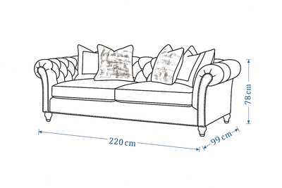 Chesterfield Cream Sofa - Al Rugaib Furniture