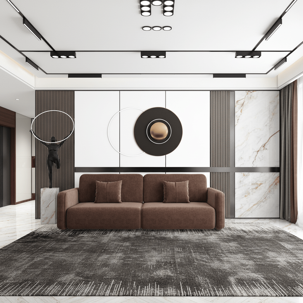 Chocolate velvet fabric sofa 250x87x38 cm Sofas & Loveseats| Oak